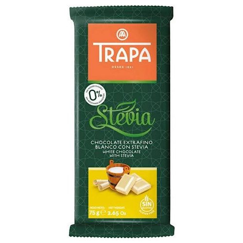 Trapa Stevia, weiße Schokolade, 75g