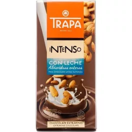  Trapa Intenso, Milchschokoladentafel mit ganzen Mandeln (leche almendra), 175 g