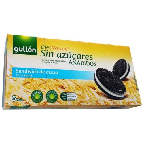 Gullón Twins Sandwich - Kakaokeks mit cremiger Füllung, ohne hinzugefügten Zucker, 210 g