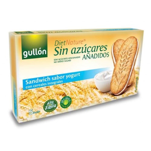 Gullón Sandwich Geschmack Joghurt - Joghurt, Frühstücks-Sandwichkeks, zuckerfrei, 220 g