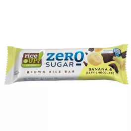   Rice up, Zero Reiskuchen mit Bananen-Geschmack und dunkler Schokolade, ohne hinzugefügten Zucker, 18g.