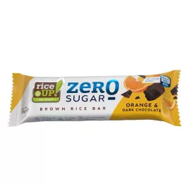   Rice Up, Zero Reisscheibe mit Orangengeschmack in dunkler Schokolade, ohne zugesetzten Zucker, 18g