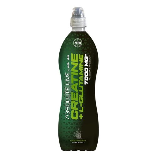 Absolute Live, Kreatin-monohidrát + L-Glutamin, Himbeer-Geschmacksgetränk, 1 Liter
