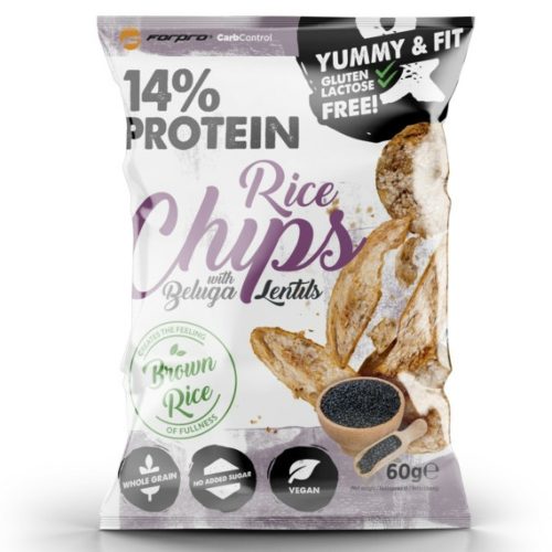 ForPro Braune Reis-Chips mit Beluga-Linsen, 60g"