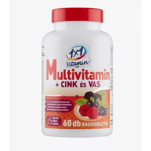 1x1 Vitamin 1000 mg Vitamin C + Vitamin D3 Kautabletten mit Orangengeschmack, Hagebuttenextrakt und Süßungsmitteln