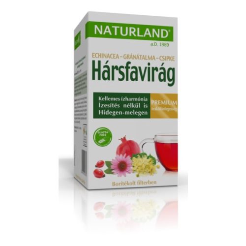 Naturland Prémium Hársfavirág-Echinacea-Gránátalma-Csipkebogyó teakeverék 20x1,2 g