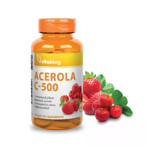 Vitaking Acerola C-500 epres (40 rágótabletta)