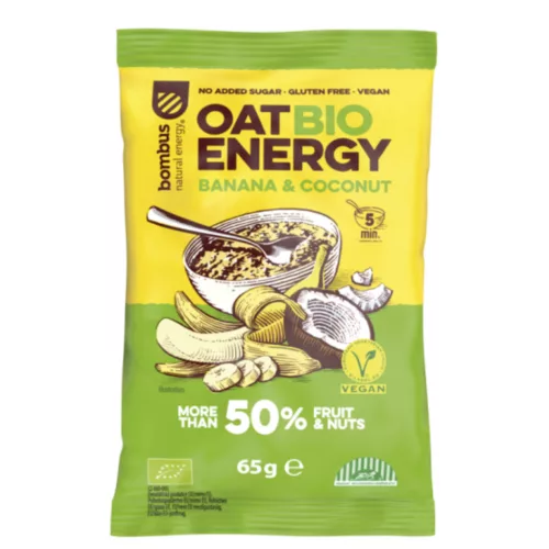 Bombus BIO Energy zabkása, banán és kókusz, 65 g