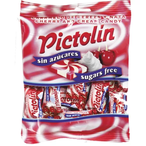 Pictolin cseresznyés-tejszínes cukorka hozzáadott cukor nélkül, gluténmentes, 65 g