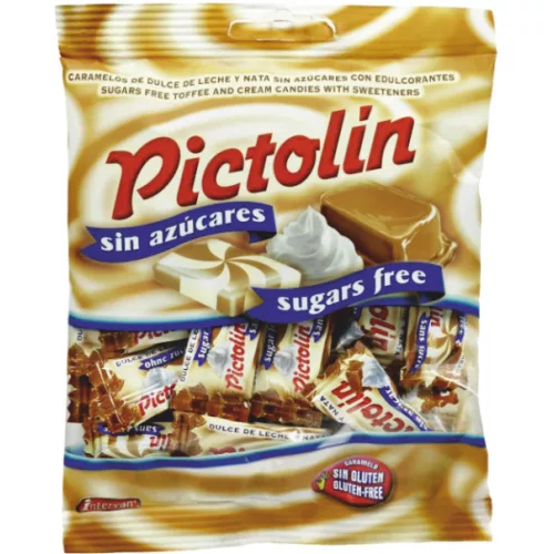 Pictolin Toffee karamell ízű, cukormentes, tejszínes cukorka, 65 g