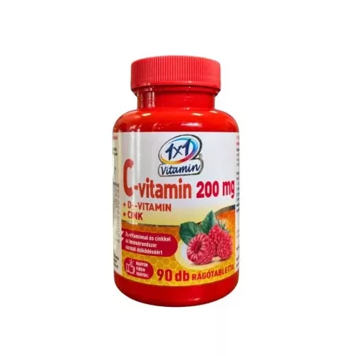 1x1 Vitamin 1000 mg Vitamin C + Vitamin D3 Kautabletten mit Orangengeschmack, Hagebuttenextrakt und Süßungsmitteln