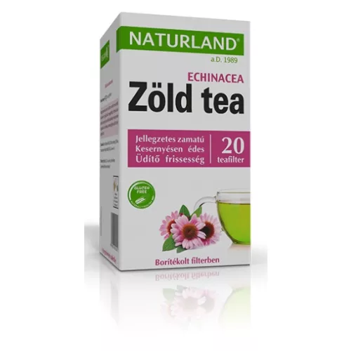 Naturland Grüntee mit Echinacea, 20 x 2 g Teebeutel
