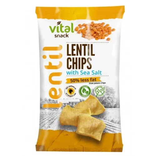 VitalSnack Linsen-Chips mit Meersalz, 65 g